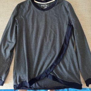 Latched Mama Navy and White Sweatshirt with Nursing Flap